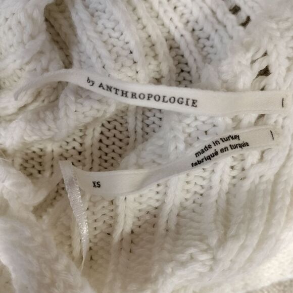 by Anthropologie White Knit Pointelle Modern Mini Dress Coverup Size XS - Picture 6 of 9